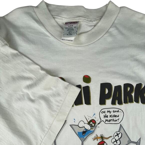 Vintage 'Martini Park' South Park Parody T-Shirt Drinking Tee L Single Stitch - Picture 3 of 5